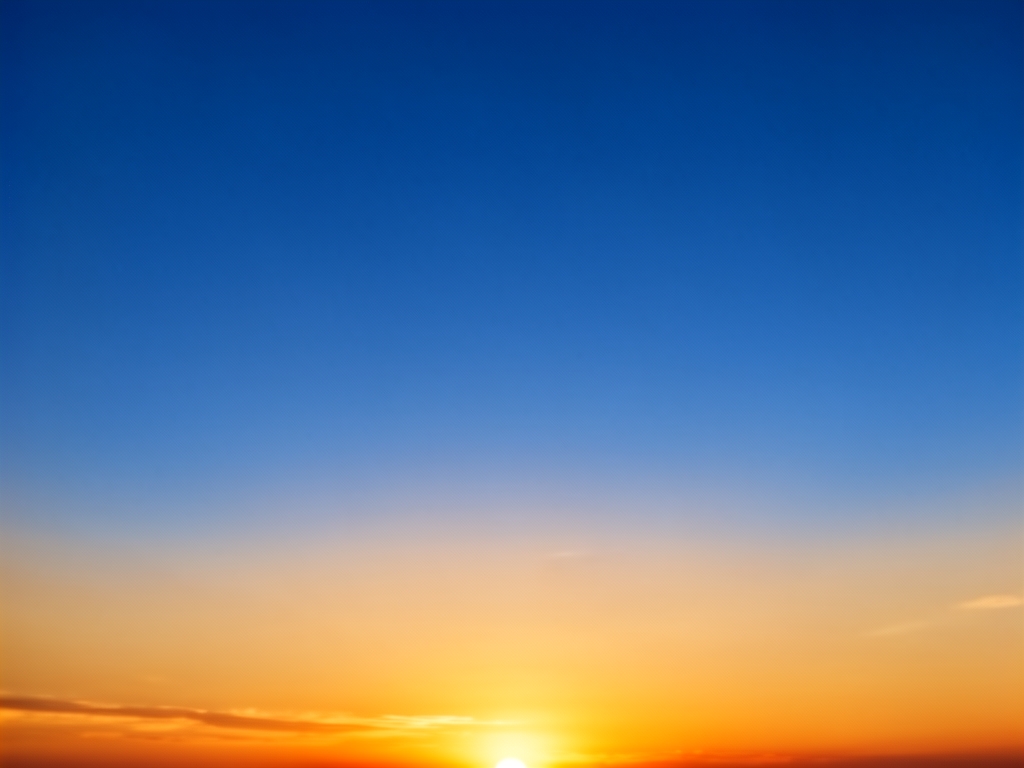 Time-lapse photograph of a clear sky transitioning from deep blue pre-dawn through amber sunrise, illustrating the natural rhythm of daylight hours